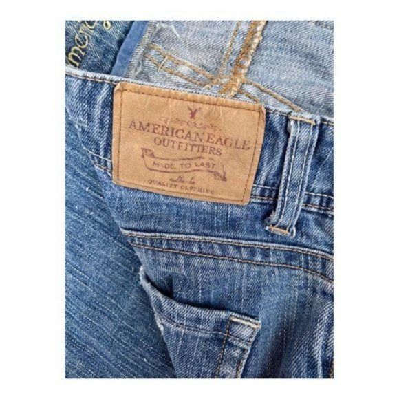 Vtg 90s American Eagle Jeans Super Low Rise Bootcut Distressed Sz 4P Hong Kong - Picture 3 of 14
